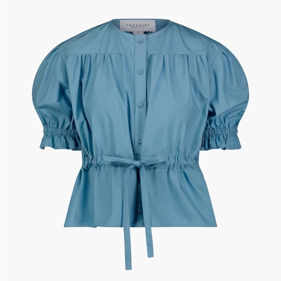 The Shirt by Rochelle Behrens Tops - NEW The Shirt by Rochelle Behrens Kayla Shirt Puff Sleeve Tie Top